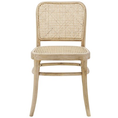 Winona Gray Elm Wood and Cane Side Chair