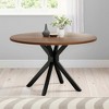 MAYEERTY 47"Round Modern Dining Table Fits 4-6, Farmhouse Style,Metal Frame for Kitchen/Dining Room, Nature - 2 of 4