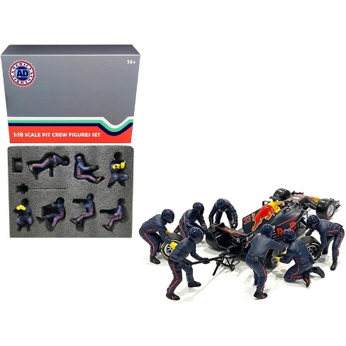 Formula One F1 Pit Crew 7 Figurine Set Team Blue Release II for 1/18 Scale  Models by American Diorama