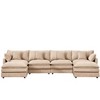 GDFStudio Oshan 130.71" Modern 4-Seater Wooden Chenille Upholstered Sectional Sofa with Movable Ottomans - 4 of 4