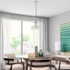 DORESshop 1-Light Brushed Nickel Modern Farmhouse Semi Flush Mount Pendant Light with Clear Glass Shaded - 4 of 4