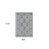Charcoal and Ivory Medallion Power Loom Area Rug - 3 of 4