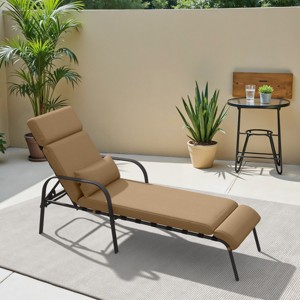 Crestlive Products Patio Chaise Lounge Chair Outdoor with Cushion & Pillow Adjustable 5 Position Pool Recliner - 1 of 4