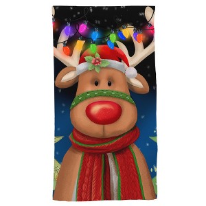 Briarwood Lane Christmas Hand Towel 26x18 Festive Reindeer For Christmas Hand Towel - 1 of 3