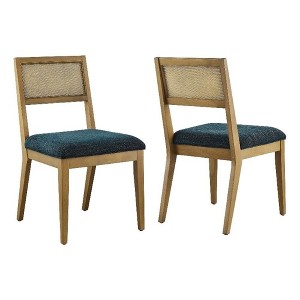 Modway Nimba Faux Rattan Fabric Dining Chairs Set of 2 - 1 of 4