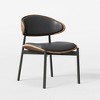 Luck Live Modern Patio Dining Chairs 2-Piece Outdoor Armless Dining Chair Set/Black&Metal Frame - 2 of 4