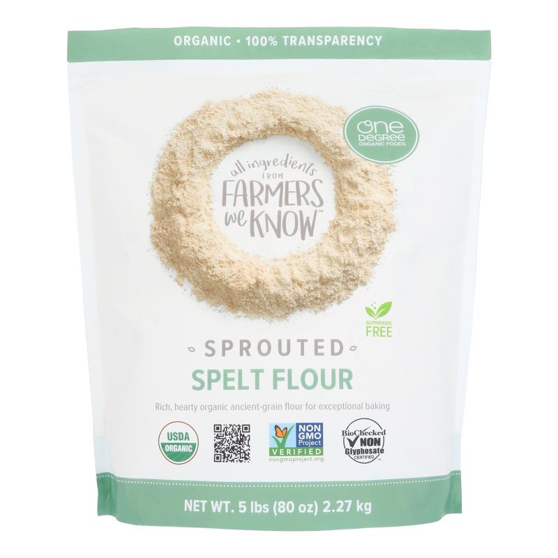 One Degree Organic Foods Sprouted Spelt Flour - Case of 4/80 oz, 2 of 6