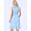 Allegra K Women's Sleeveless Smocked Waist Gilding Metallic Stars Chiffon Party Dress - 3 of 4
