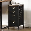 Mobile File Cabinet with Wheels, Rolling Storage with Fabric Drawers & Open Shelves, Lockable Casters for Office/Home - 4 of 4