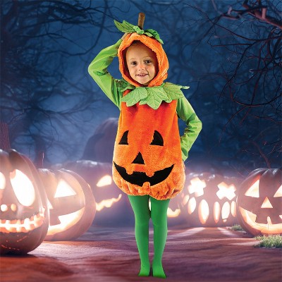 Joyfy Halloween Baby  Boys Girls Pumpkin Costume with Green leaves Halloween Dress Up Pumpkin Party Hood Suit for Toddler, 18-24 Months