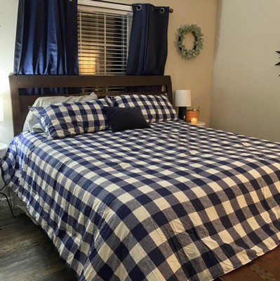 Full/queen Lakehouse Plaid Comforter Set Blue - Eddie Bauer : Target