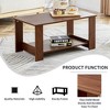 GlasFlength Coffee Table, Tempered Glass Tabletop, Rectangular Double-Layer Design, Suitable for Living Room, Courtyard, Brown, 35.4"*19.6"*16.5" - 2 of 4
