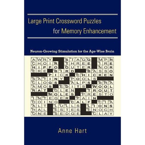 Large Print Crossword Puzzles For Memory Enhancement By Anne Hart Paperback Target