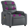 vidaXL Massage Recliner Chair Gray Faux Leather - 2 of 4