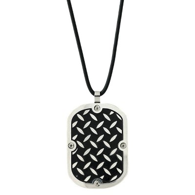 Men's Stainless Steel Plated Dog Tag Pendant