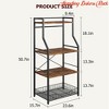 Standing Bakers Rack, Microwave Stand with Large Wire Basket, Industrial Coffee Bar Station with Hooks - 2 of 4
