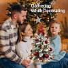 22in Tabletop Christmas Tree with Light Artificial Small Mini Red Christmas Decoration with Flocked Snow, Exquisite Decor & Xmas Ornaments - 2 of 4