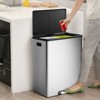 COZONY Kitchen Dual Trash Can & Recycling Bin, 16 Gallon Stainless Steel, 60L with Removable Inner Bin & Soft Close Lid, for Home & Office - 3 of 4