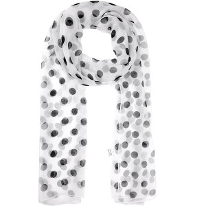 INSPIRE CHIC Women's 1950s Polka Dots Chiffon Retro Lightweight Soft Sheer Long Scarves for All Season 1Pc - 1 of 4