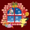Juniors Womens Pokemon Christmas Window Cowl Neck Sweatshirt - 2 of 3