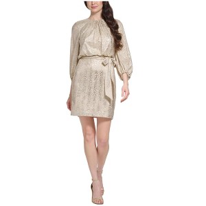 Vince Camuto Womens Metallic Animal Print Blouson Dress - 1 of 1