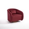 CAVINAS 360° Swivel Accent Chair Pumpkin-Shaped Armchair with 1 Pillow Back,Luxury Teddy Leisure Chair Lounge for Living Room&Bedroom - 2 of 4