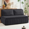 Mjkone W62''Pull Out Sofa Bed, 3-in-1 Modern Pull Out Leathaire Fabric Sleeper Sofa Couch,Chaise Lounge - 4 of 4