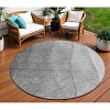 Gray Silver And Charcoal Ombre Washable Indoor Outdoor Area Rug - 2 of 4