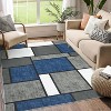 Machine Washable Area Rug Modern Geometric Low Pile Non Slip Non Shedding Indoor Carpet for Living Room Bedroom Office - 3 of 4