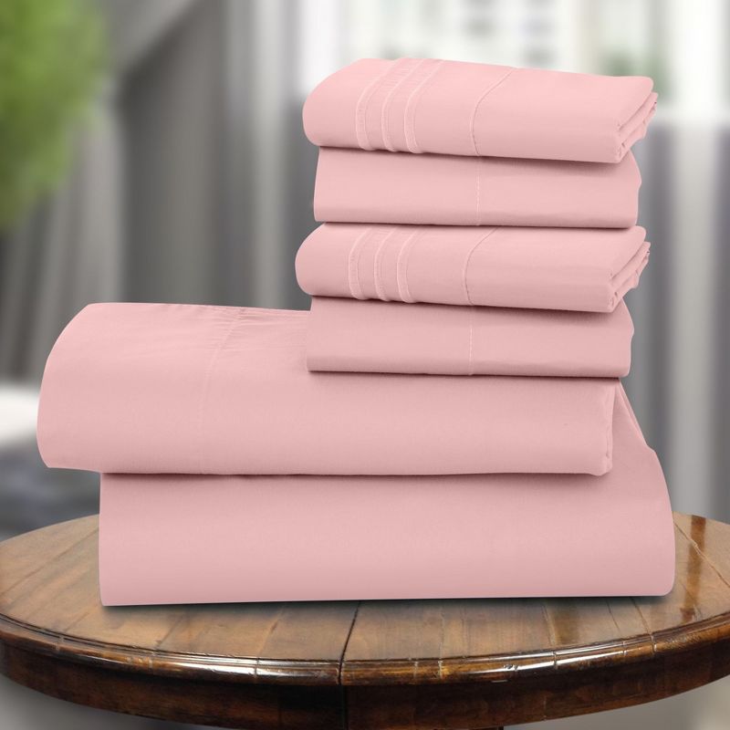 Microfiber Solid Bed Sheet Set - Lux Decor Collection, 3 of 7