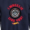 Boys' - Hot Wheels - Valentine's I Wheelie Like You Graphic Long Sleeve Fleece Sweatshirt - 2 of 4