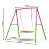 NAYSAYE Flying Saucer Swing Set Heavy Duty A Frame Metal Stand Outdoor Playground for Kids Backyard Fun, Pink, 42.13"*11.02"*7.48" - 3 of 4