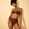 Women's Crochet High Waist Cheeky Bikini Bottom - Shade & Shore™ Brown - 2 of 2