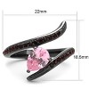 Slickblue Women's IP Light Black Stainless Steel Ring with Rose Cubic Zirconia, Size 5-10 - 3 of 4