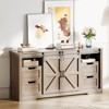 COZONY Farmhouse TV Stand for Up to 70 in TVs, 66 in Wood Entertainment Center with 4 Drawers, Sliding Barn Door & Storage Shelves for Living Room - 3 of 4
