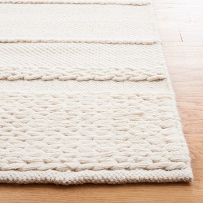 Ivory Handwoven Wool Flatweave Area Rug, 3' x 5'