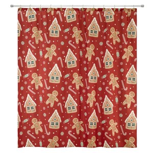 Avanti Linens Gingerbread Man Shower Curtain - 1 of 3