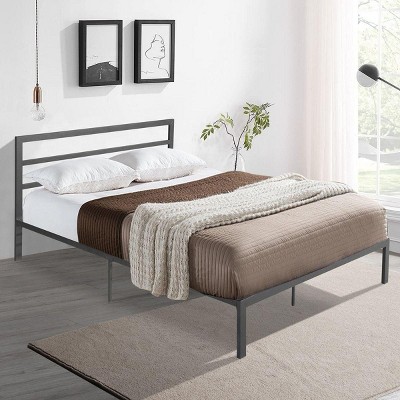 Streamdale Queen Size Metal Bed Frame with Headboard Charcoal Grey
