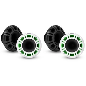 Kicker (2) 48KMXL65 6.5" 4-Ohm RGB-LED KMXL Horn-Loaded Marine Coaxial Speakers, Pairs - 1 of 4