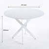 Modern Dining Table with Printed Grain Top, Round Patio Table for Garden, Heavy Duty Patio Sturdy Faux Terrazzo Accent Table for Indoor Outdoor - 4 of 4