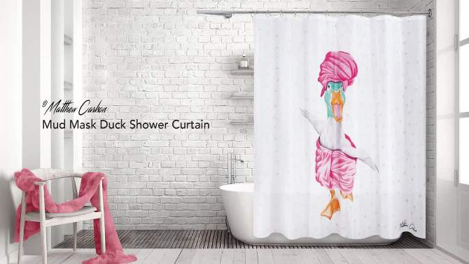 Mud Mask Duck Shower Curtain White/Pink - Allure Home Creations, 2 of 6, play video
