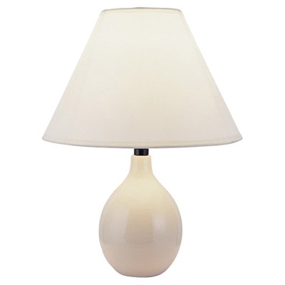 13.5" Traditional Small Metal Table Lamp OffWhite/Avocado - Ore International