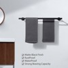 WOWOW 36 in. Wall Mounted Towel Bar in Matte Black, Stainless Steel Double Towel Holder - 3 of 4