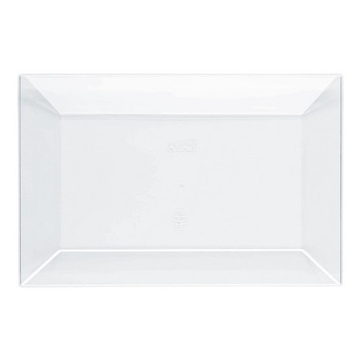 Smarty Had A Party 5.5" x 8.5" Clear Rectangular Plastic Dessert Plates - 120 pcs