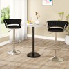 Hooseng Adjustable Bar Stools Set of 2, Velvet Upholstered Bar Stools with Black Metal Legs and 360°Swivel - 2 of 4