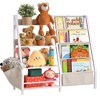 MAYEERTY 4 Tier Kids Bookshelf Extra Pocket Toy Storage Nursery Bedroom White - 2 of 4