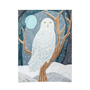 Sewzinski Snowy Owl At Night Poster - Society6 - 1 of 3