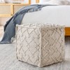 Mark & Day Lanzendorf 18"H x 18"W x 18"D Bohemian/Global White Pouf - 2 of 3