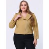 Agnes Orinda Women's Plus Size Outerwear Zip Closure Denim Biker Moto Jacket - 2 of 4