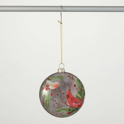 5"H Sullivans Christmas Painted Cardinal Ball Ornament  Multicolor